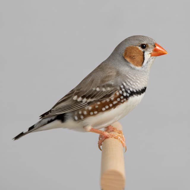 A zebra finch in normal colouring